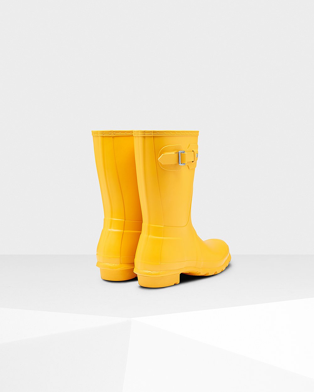 Hunter Original Short Rain Boots - Sale Clearance Womens Yellow - EBVUQZ274